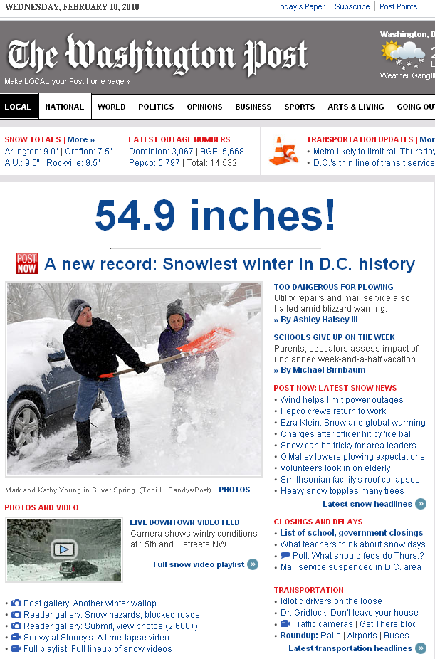 DC Breaks Snow Record –  54.9 Inches