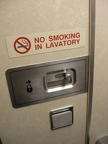 Qatar Diplomat:  Airline Shoe Bomber?  No: Potty Smoker