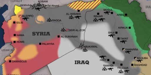 FRANCE 24 | Screen grab of map showing areas controlled by the Islamic State group in Syria and Iraq 14 October 2014