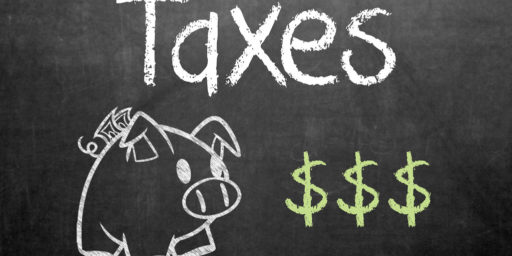 tax taxes pig piggybank dollar signs chalkboard