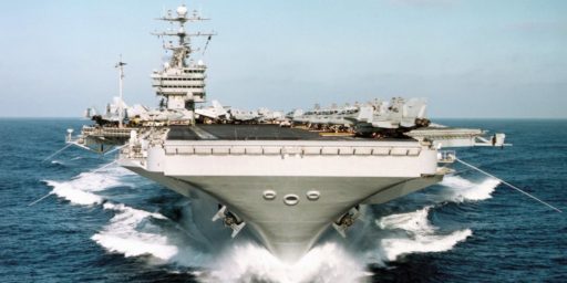 Navy aircraft carrier with jets