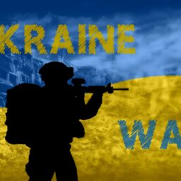 Flag Ukraine Silhouette Ruins Soldier War