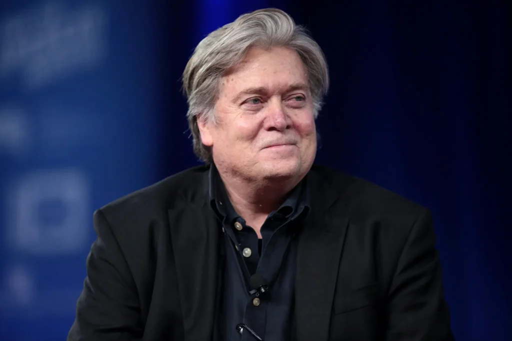 Chief White House Strategist Steve Bannon speaking at the 2017 Conservative Political Action Conference (CPAC) in National Harbor, Maryland.