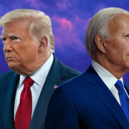Donald Trump and Joe Biden portrait style