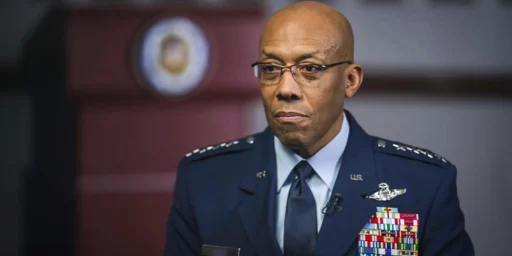 Air Force Gen. Charles Q. Brown Jr., chairman of the Joint Chiefs of Staff. NBC News. February 12, 2024.
