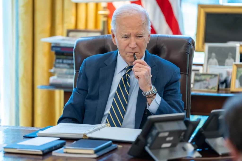 President Joe Biden, Oval Office, 4 April 2024