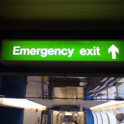 emergency exit sign green