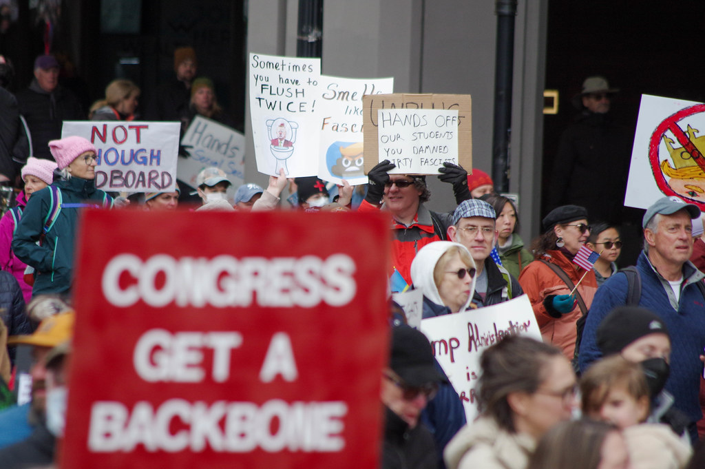 April 5, 2025 - Rally in downtown Boston, Massachusetts to express outrage at President Trump, his policies and his minions.