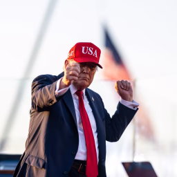 President Donald Trump thanks the crowd after remarks at the Salute to America Celebration, Thursday, July 3, 2025, at the Iowa State Fairgrounds in Des Moines, Iowa.