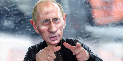 caricature of Vladimir Putin