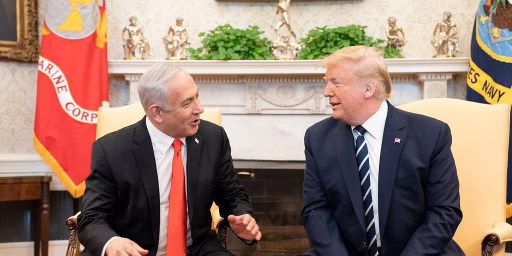 President Donald J. Trump participates in a bilateral meeting with Israeli Prime Minister Benjamin Netanyahu Monday, Jan. 27, 2020, in the Oval Office of the White House