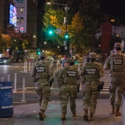 U.S. Army Soldiers with the 128th Military Police Company, Alabama National Guard, begin their patrol in Washington, D.C., Oct. 24, 2025. The D.C. Safe and Beautiful mission brings together National Guard Soldiers and law enforcement partners to enhance public safety and strengthen community trust across the District.