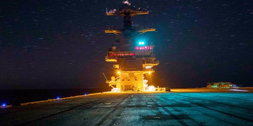 USS Gerald R. Ford (CVN 78) transits the Atlantic Ocean, Feb. 3, 2020. Ford is underway conducting carrier qualifications.