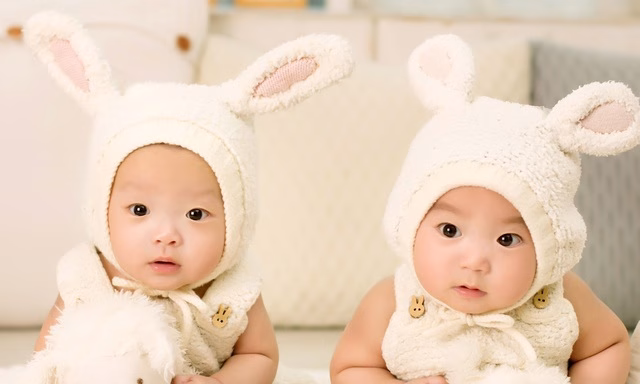 photo of cute, child, pink, toy, product, textile, kids, infant, toddler, skin, babies, twins, stuffed toy