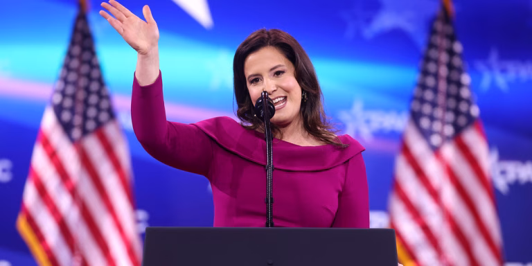 U.S. Congresswoman and United Nations Ambassador nominee Elise Stefanik speaking at the 2025 Conservative Political Action Conference (CPAC) at the Gaylord National Resort & Convention Center in National Harbor, Maryland.