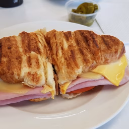 photo of sandwich, jam, tomatoes, lunch, food, healthy food, croissant, healthy, cheese, grilled, dish, cuisine, ingredient, baked goods, breakfast, produce, ham and cheese sandwich, staple food, breakfast sandwich, finger food, brunch, junk food, fast food, appetizer, meal, meat, american food, ham, greek food