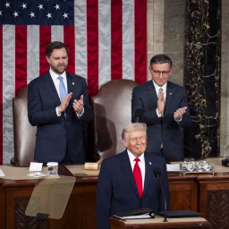 President Donald Trump delivers his State of the Union address, Tuesday, February 24, 2026, on the House floor of the U.S. Capitol in Washington, D.C.