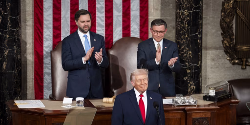 President Donald Trump delivers his State of the Union address, Tuesday, February 24, 2026, on the House floor of the U.S. Capitol in Washington, D.C.