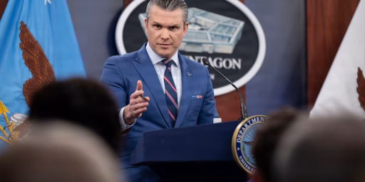 Secretary of War Pete Hegseth and Chairman of the Joint Chiefs of Staff U.S. Air Force Gen. Dan Caine conduct a press briefing on Operation Epic Fury at the Pentagon, Washington, D.C., March 10, 2026.