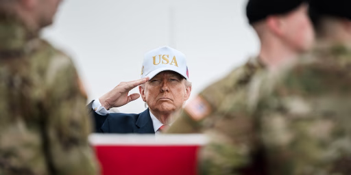 President Donald J. Trump and First Lady Melania Trump attend the Dignified Transfer of remains of six U.S. soldiers killed in an Iranian drone strike in Kuwait, Saturday, March 7, 2026, at Dover Air Force Base, Delaware.