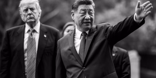President Donald J. Trump greets President Xi Jinping of the People’s Republic of China at Zhongnanhai in Beijing, China, Friday, May 15, 2026