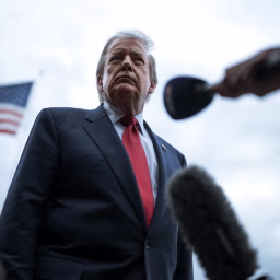 President Donald J. Trump boards Marine One on the South Lawn of the White House, Friday, May 8, 2026, en route Trump National Golf Club Washington D.C. in Sterling, Virginia.