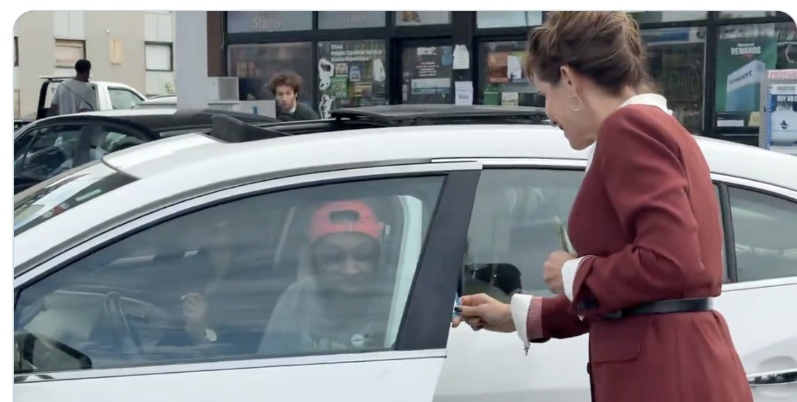 Senate Candidate’s Wife Hands Out Gas Gift Cards